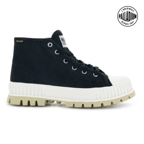 Baskets Palladium Pallashock Mid OG High Tops Femme Noir | FR PLW873U